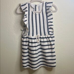 Paz Rodriguez Striped Navy and White Girl Dress